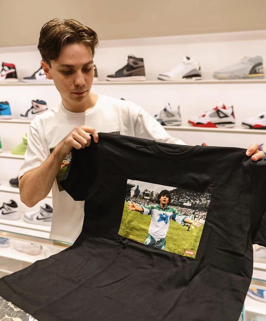 Supreme 108 SUP FW24 Maradona Tee Print Short Sleeve T Black White S M L XL B359# - Image 7
