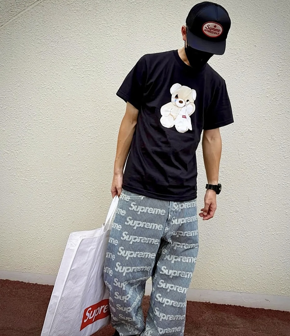 Supreme 138 SS25 BEAR TEE Small T Print Short Sleeve Black White S-XL - Image 41
