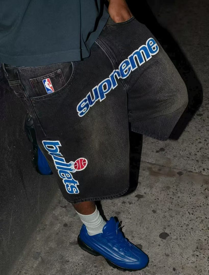 Supreme 358 Mitchell & Ness SS26 Bullets Baggy Denim Short - Image 51