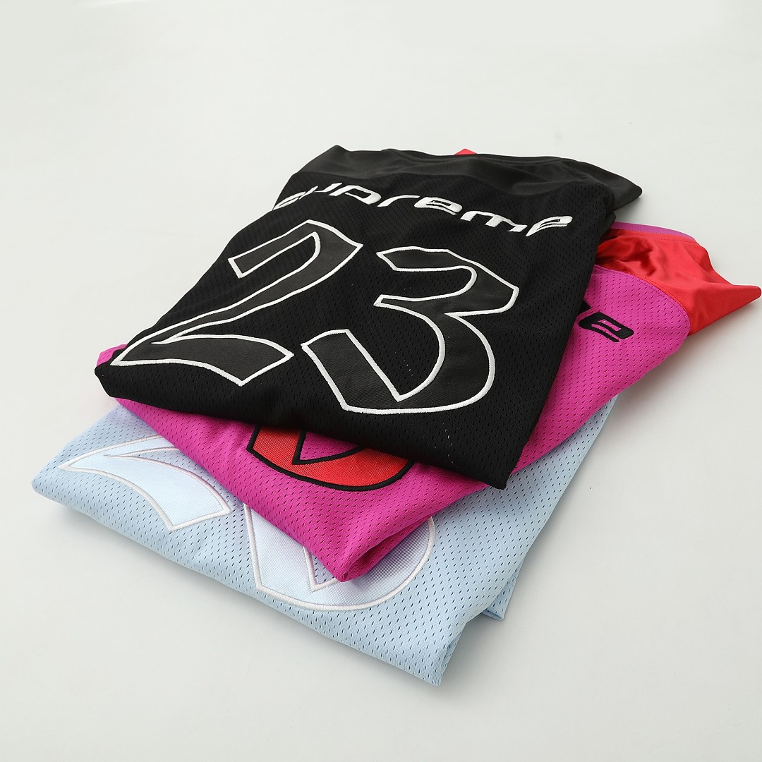 Supreme 238 SS26 WEEK15 Jersey V Collar Patchwork Embroidered Logo : Red Blue Black S-XL - Image 15