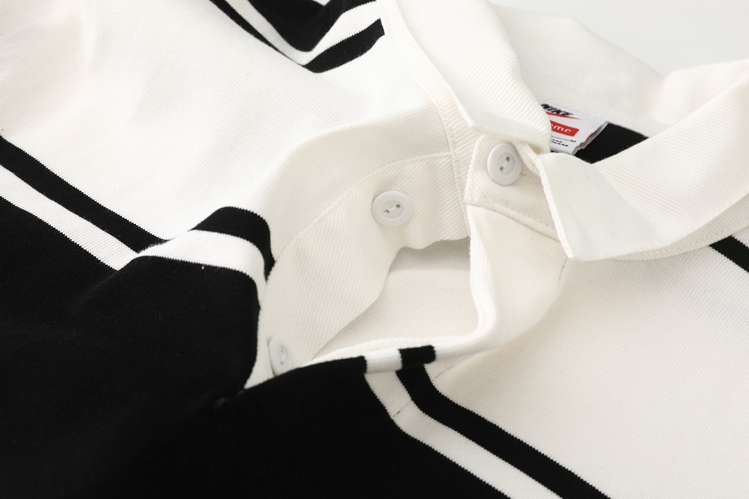 Ralph Lauren 368 Collab SS25 Stripe Rugby Logo Striped Long Sleeve Polo Mens Womens : Black White Red S M L - Image 22