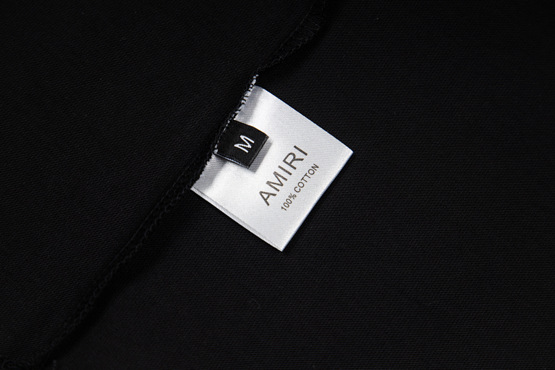 AMIRI 118 Wide Version Model Short Sleeve T Logo Print High Wind Black White S M L XL 9913# - Image 11