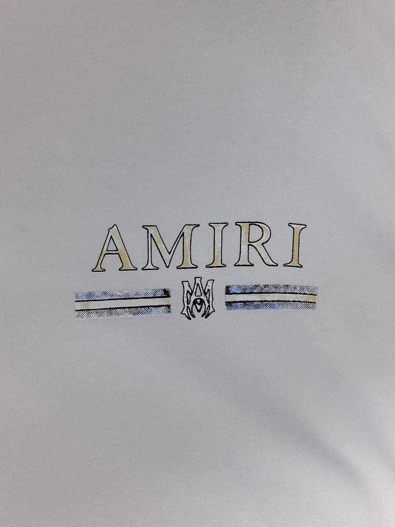AMIRI 118 Wide Version Model Short Sleeve T Logo Print High Wind Black White S M L XL 9904# - Image 28