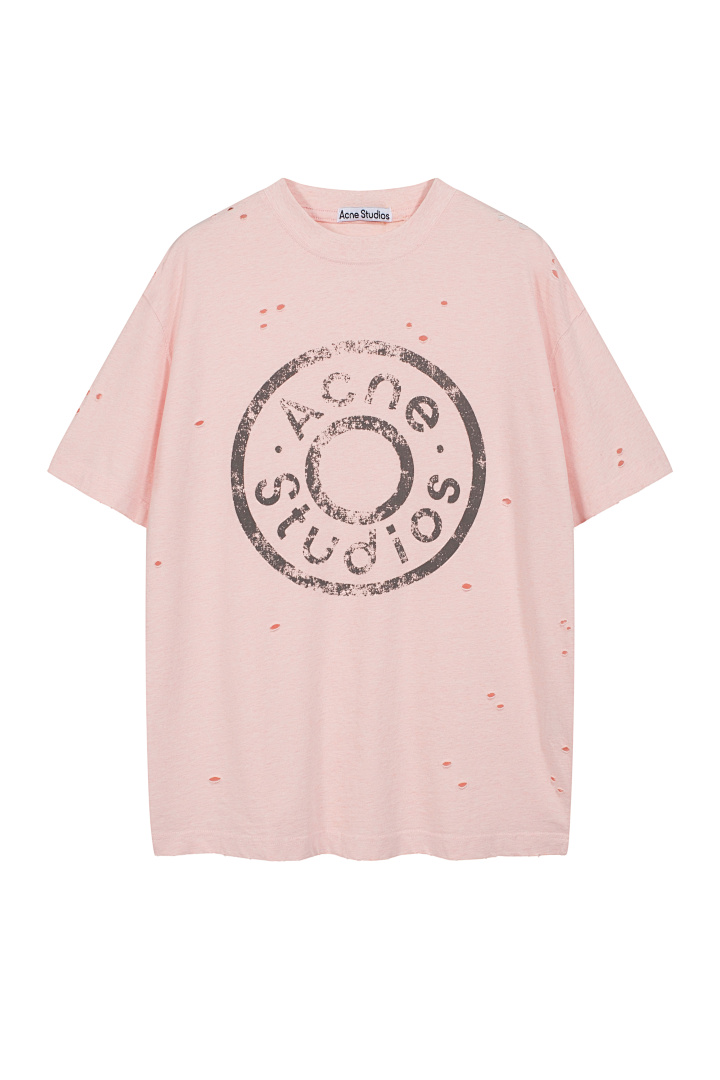 Acne Studios 128 AC Buckle LOGO Print Short Sleeve Grey Color Pink Floral Blue Black S-XL 8041# - Image 6