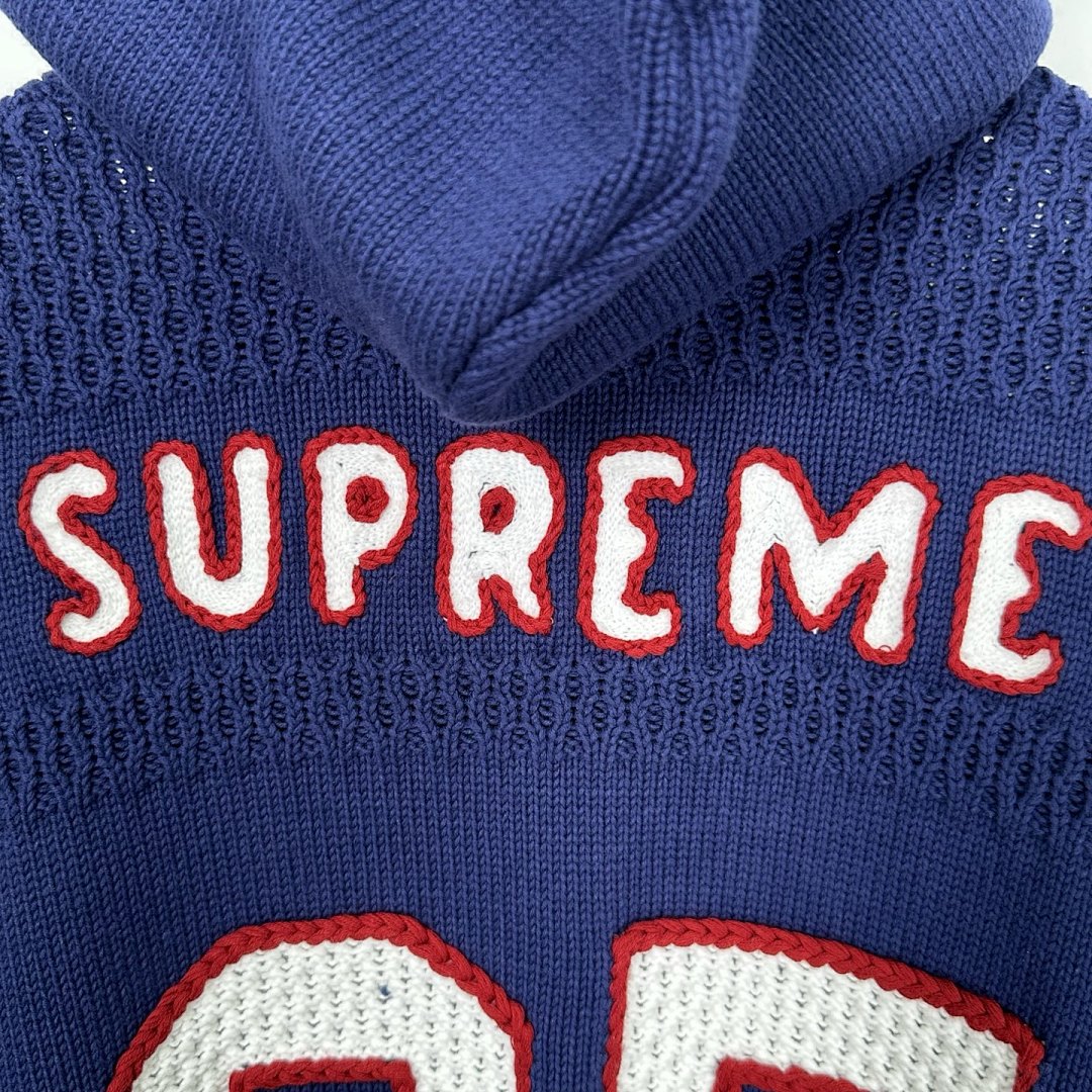 Supreme 538 SS25 FOOTBALL HOOD SWEATER Fleece Black White Blue S-XL - Image 27