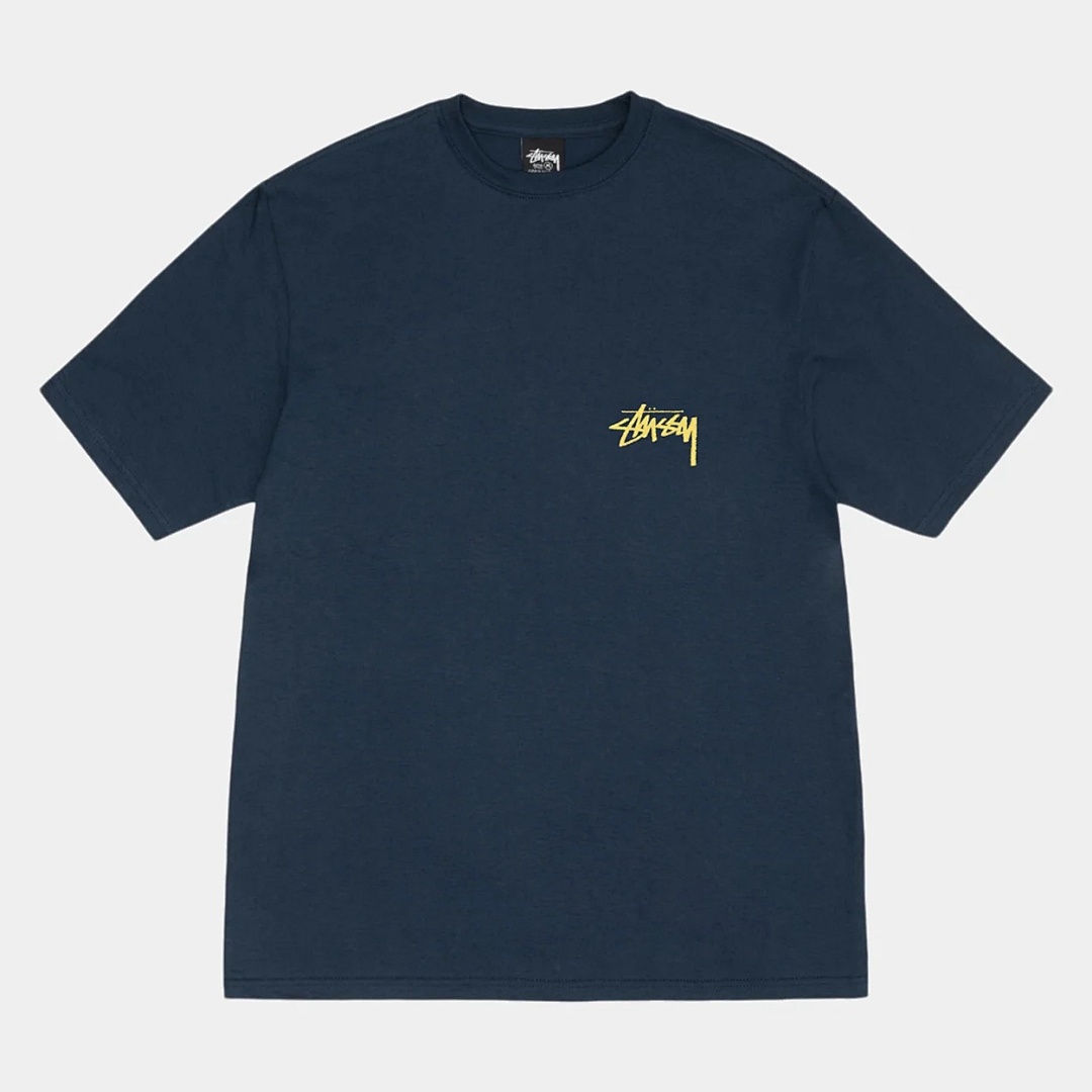 Stussy 108 STU 24SS SHELLS TEE Sea Logo Print Short Sleeve T : Black White Blue S M L XL Y2422# - Image 4