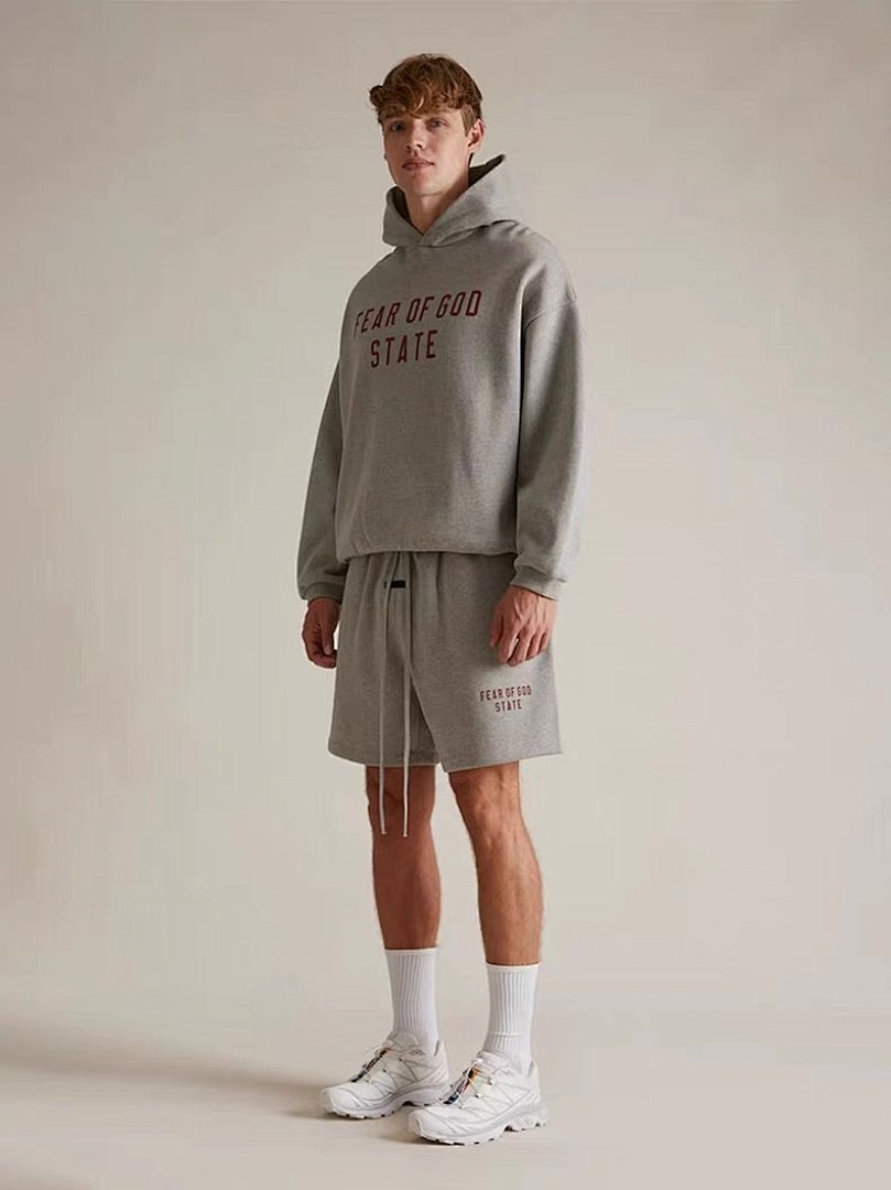Essentials 148 Ess Fall24 BACK TO SCHOOL Fleece Soccer Short Print Black Green Olive Oatmeal Grey Sea Blue S-XL - Image 120