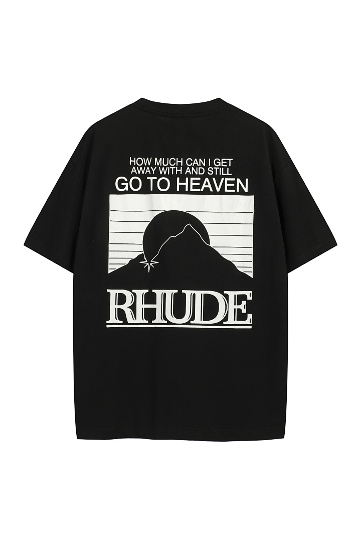 Unbranded 118 RHUD Mountain Print Logo Short Sleeve T Black White S-XL H8188# - Image 5