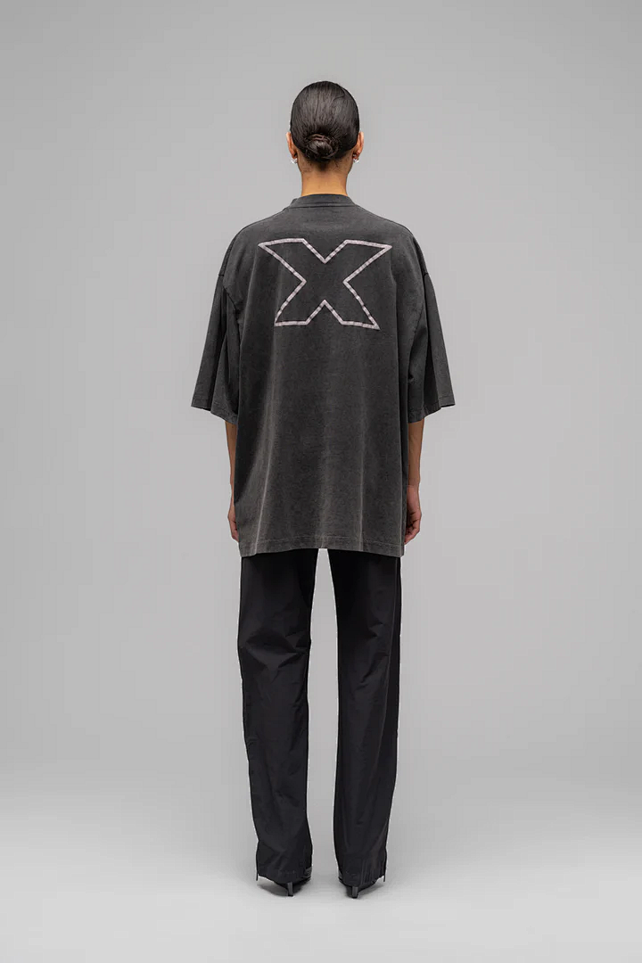 Unbranded 128 032C "X" LAYERED T-SHIRT Version Model Print Short Sleeve T Black S-XL 8030# - Image 25