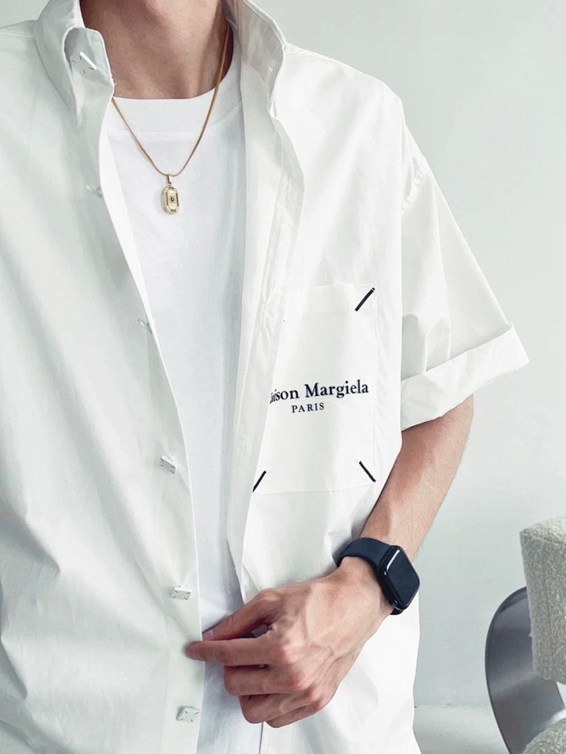 On Running 188 MM6 Maison Margiela LOGO Gum Strap Print Short Sleeve Black White 46 48 50 52 3261# - Image 35