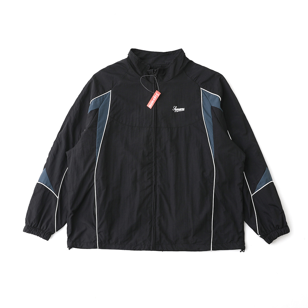 Balenciaga 438 25FW Contrast Piping Track Jacket Patchwork : Black Grey S M L