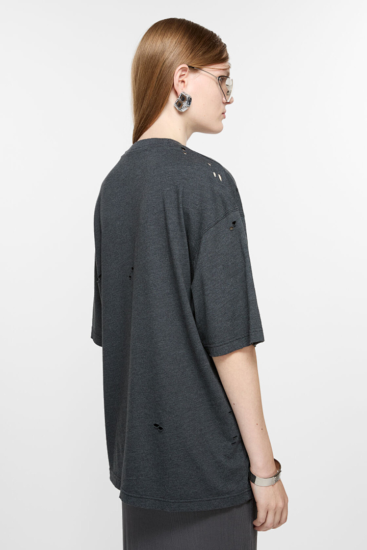 Acne Studios 128 AC Buckle LOGO Print Short Sleeve Grey Color Pink Floral Blue Black S-XL 8041# - Image 4