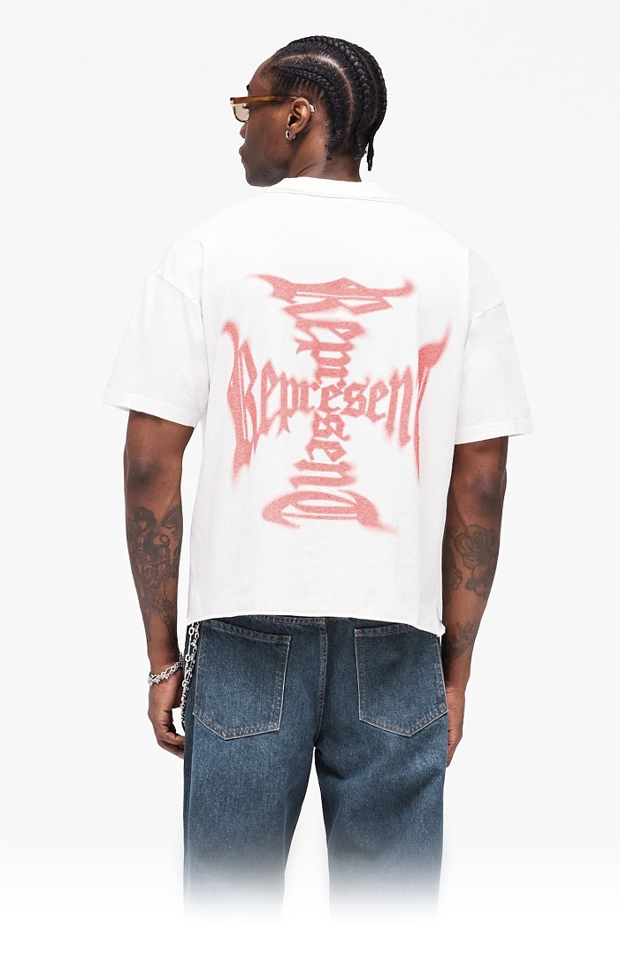 Off-White 118 REPRESENT New High Mens Womens Top Wide Short Sleeve : S M L XL Off (White) - Image 16