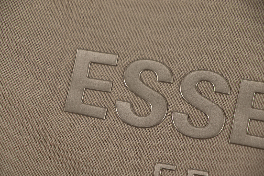 Essentials 118 SS25 Classic Hoodie Label Print Short Sleeve Silk Silver Gum : XS-XL (Grey Brown Oatmeal) - Image 74