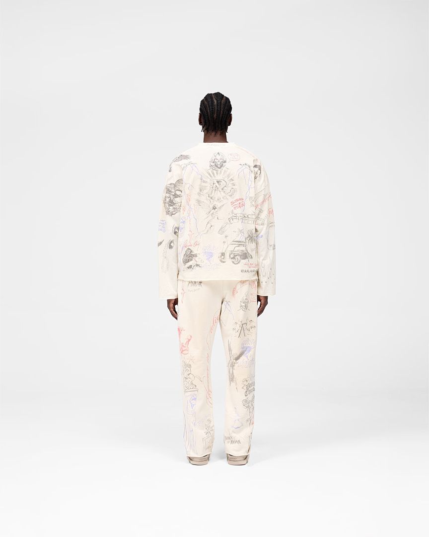 Represent 238 REPRESENT Legacy Sweatpant Print Lace : Washed Black White S M L - Image 9