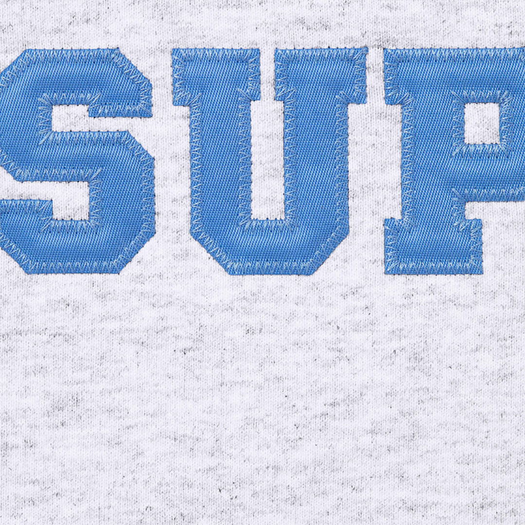 Supreme 358 25FW COLLEGIATE APPLIQUE HOODED Black Light Grey Blue S M L - Image 5