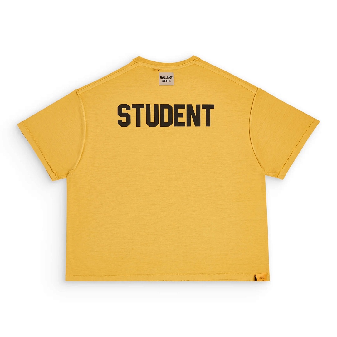 Celine 118 GALLERY DEPT STUDENT COACH REVERSIBLE TEE Washed True Surface Print Short Sleeve T : Black Cream Apricot Yellow S M L - Image 3