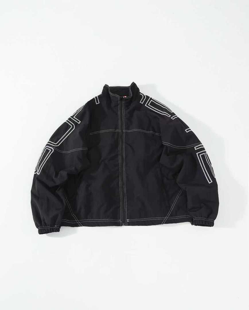 Supreme 438 Embroidered Label Stitching Long Sleeve : Black Navy S M L - Image 4