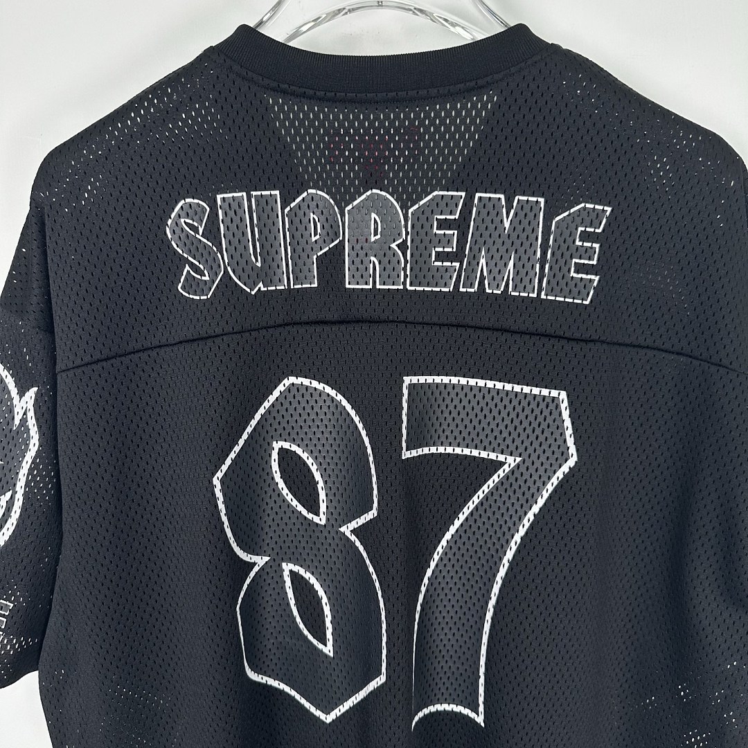 Supreme 218 SPITFIRE FOOTBALL JERSEY Fire Flame V Collar Short Sleeve Olive Black Red S - Image 8