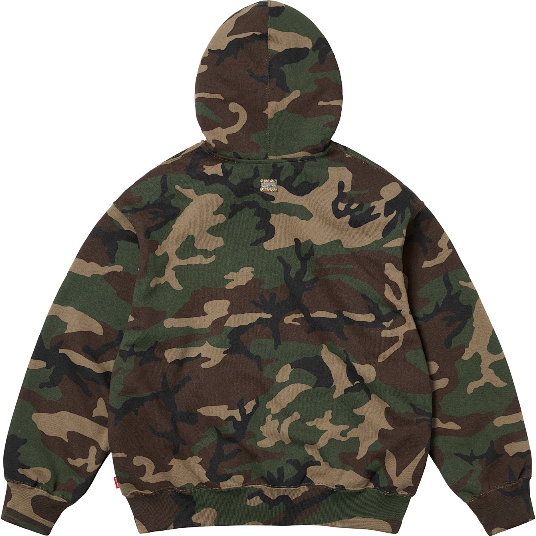 Bape 438 B.B.SIMON ZIP UP HOODED Diamond Black Grey Red Camo Quad S - Image 6