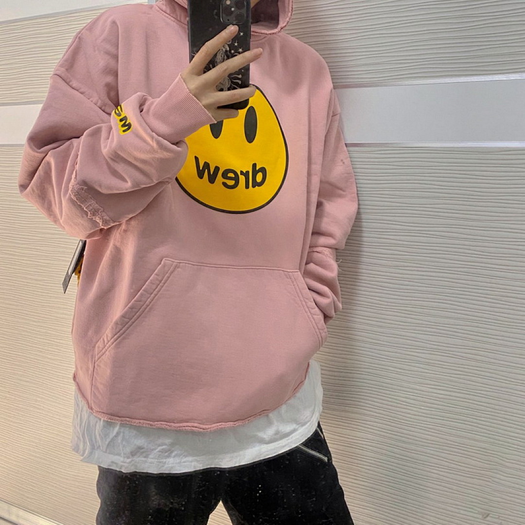 Off-White 218 Drew House 21Ss Mascot Deconstructed Hoodie Black Off White Pink S M L - Image 32