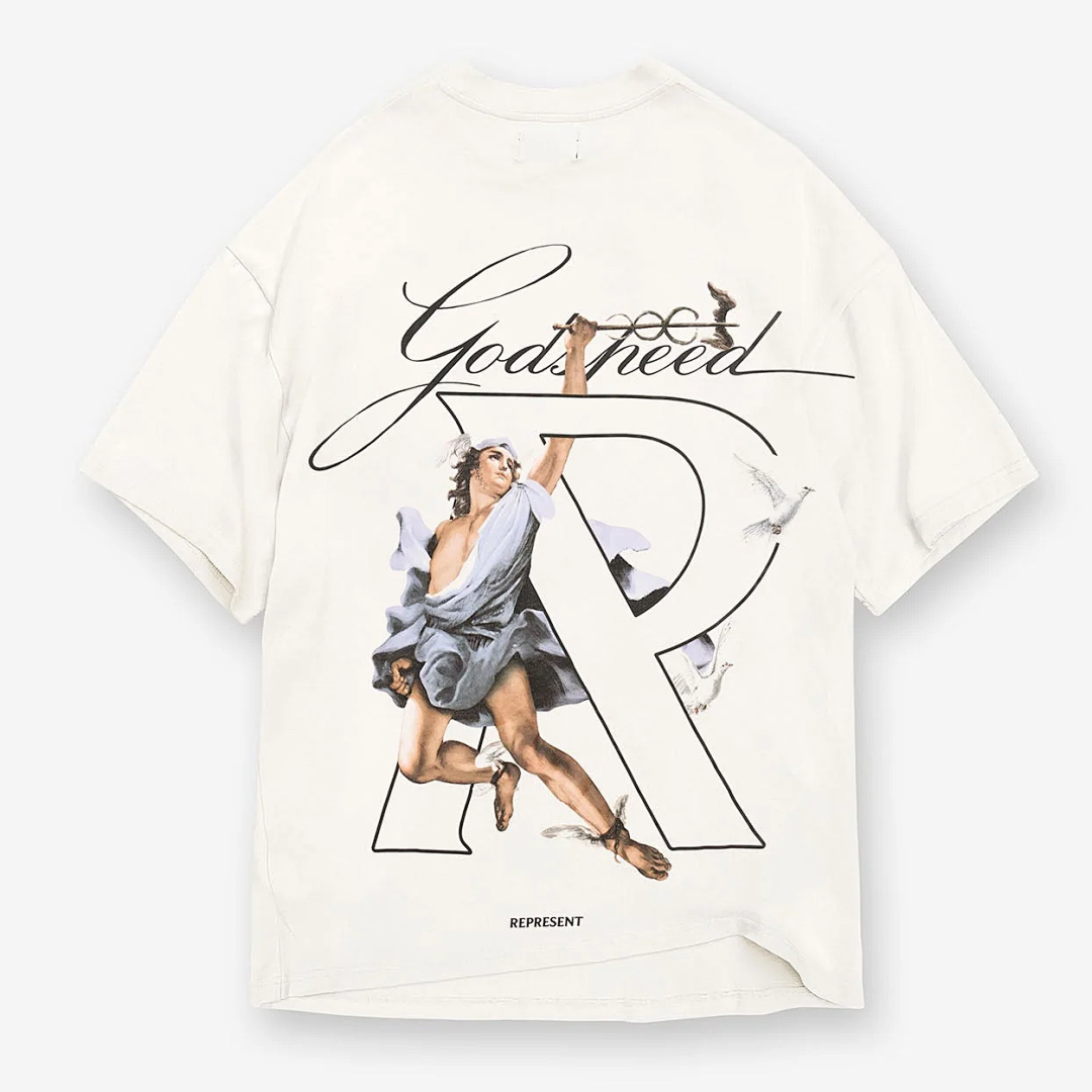 Represent ON SALE58 Represent Hermes T-Shirt And Sky Print Short Sleeve T : Black White Purple S M L - Image 6