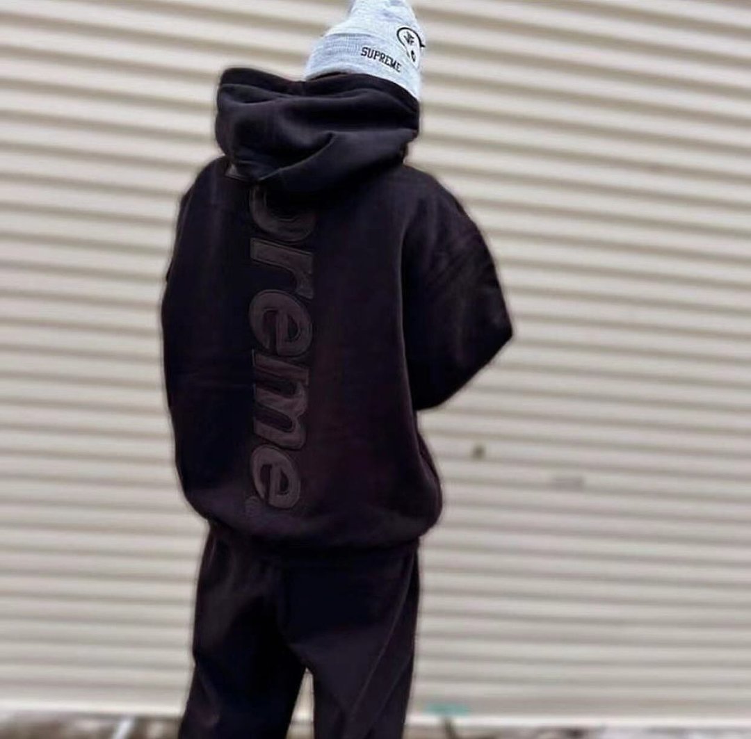 Supreme 258 FW23 SATIN HOODIE Surface Big LOGO Floral Black S M L - Image 6