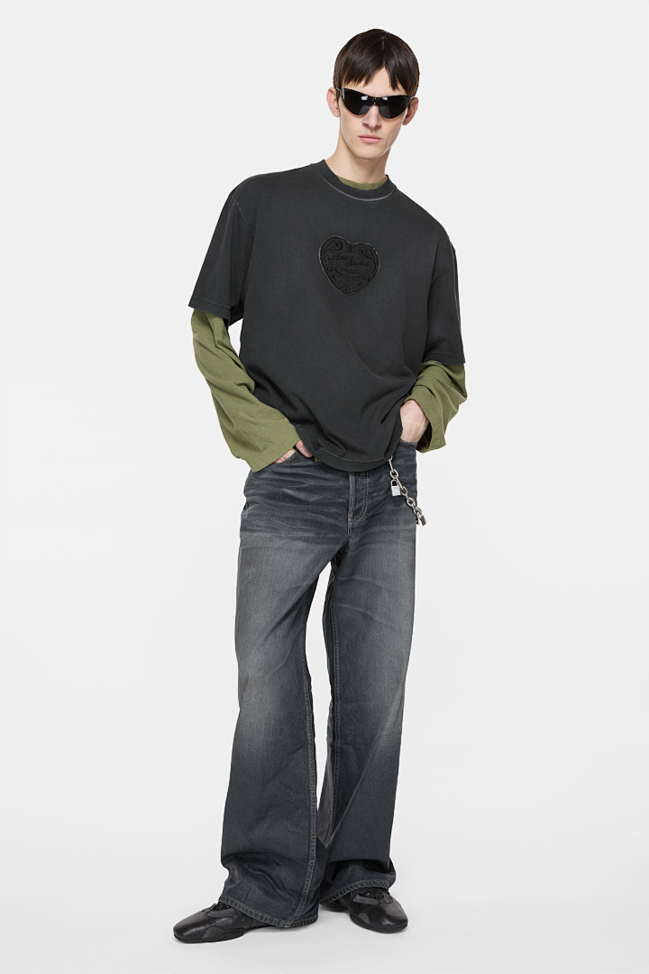 Acne Studios 118 AC Canvas Floral Short Sleeve T Black White Pink S-XL 8082# - Image 36