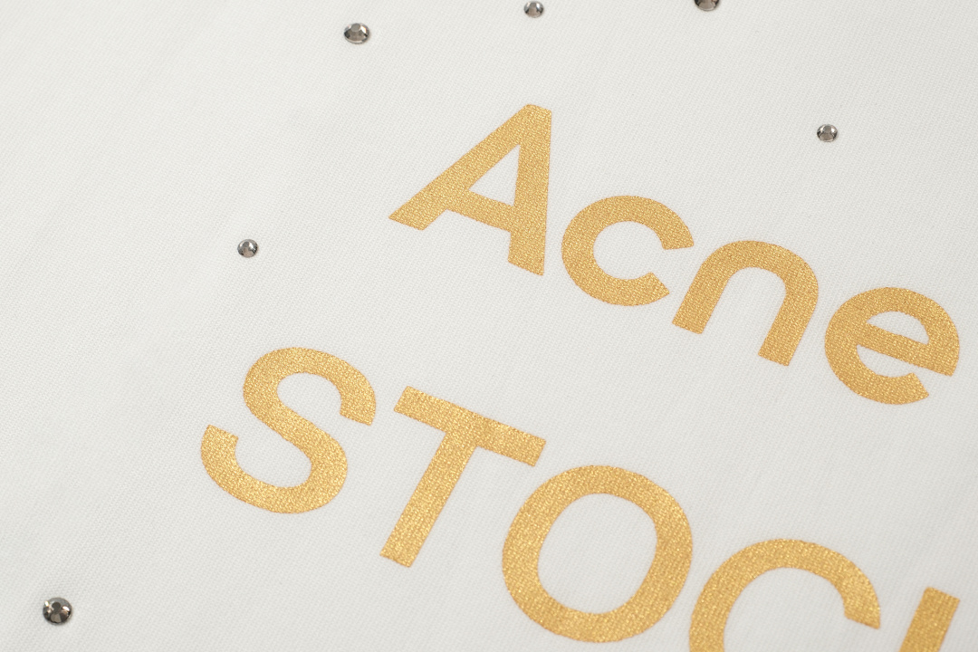 Acne Studios 148 AC LOGO Diamond Print Long Sleeve T White S-XL 3292# - Image 6
