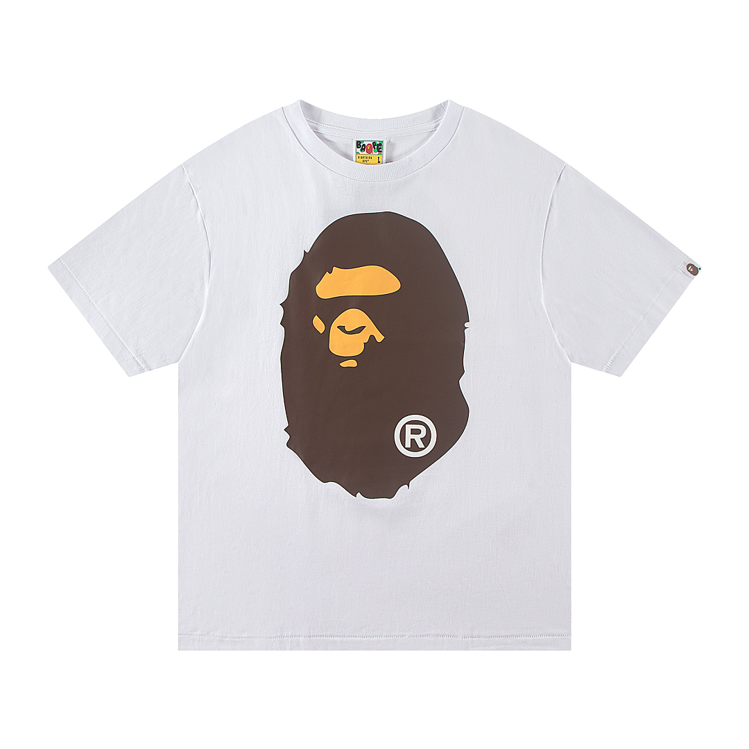 Bape 148 TOP Print Collar Short Sleeve T Black White S-XL - Image 12