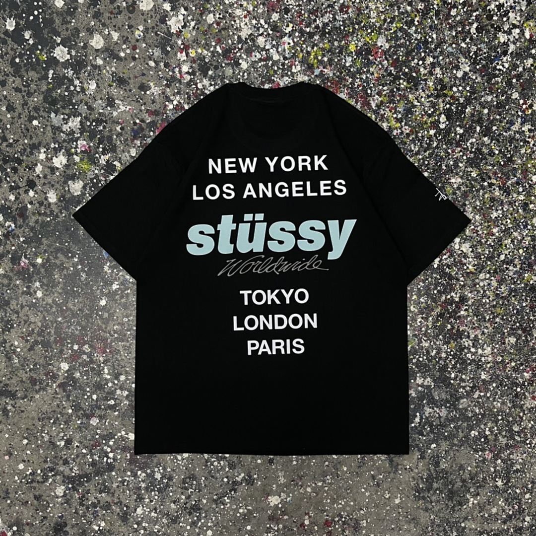 Stussy 108 Stussy City LOGO Short Sleeve T : Black White S Ｍ L XL - Image 9