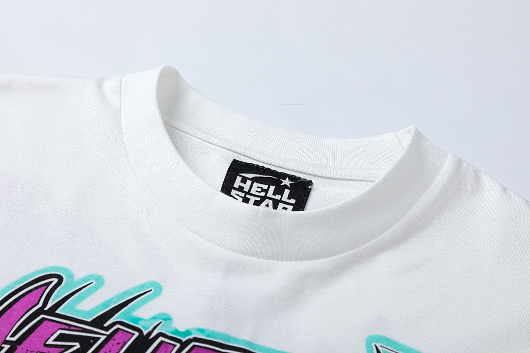 Off-White 128 Hellstar Path 2 Online T-Shirt Mens Electric Womens Solid Cotton Short Sleeve T Off White S-M-L_XL - Image 4