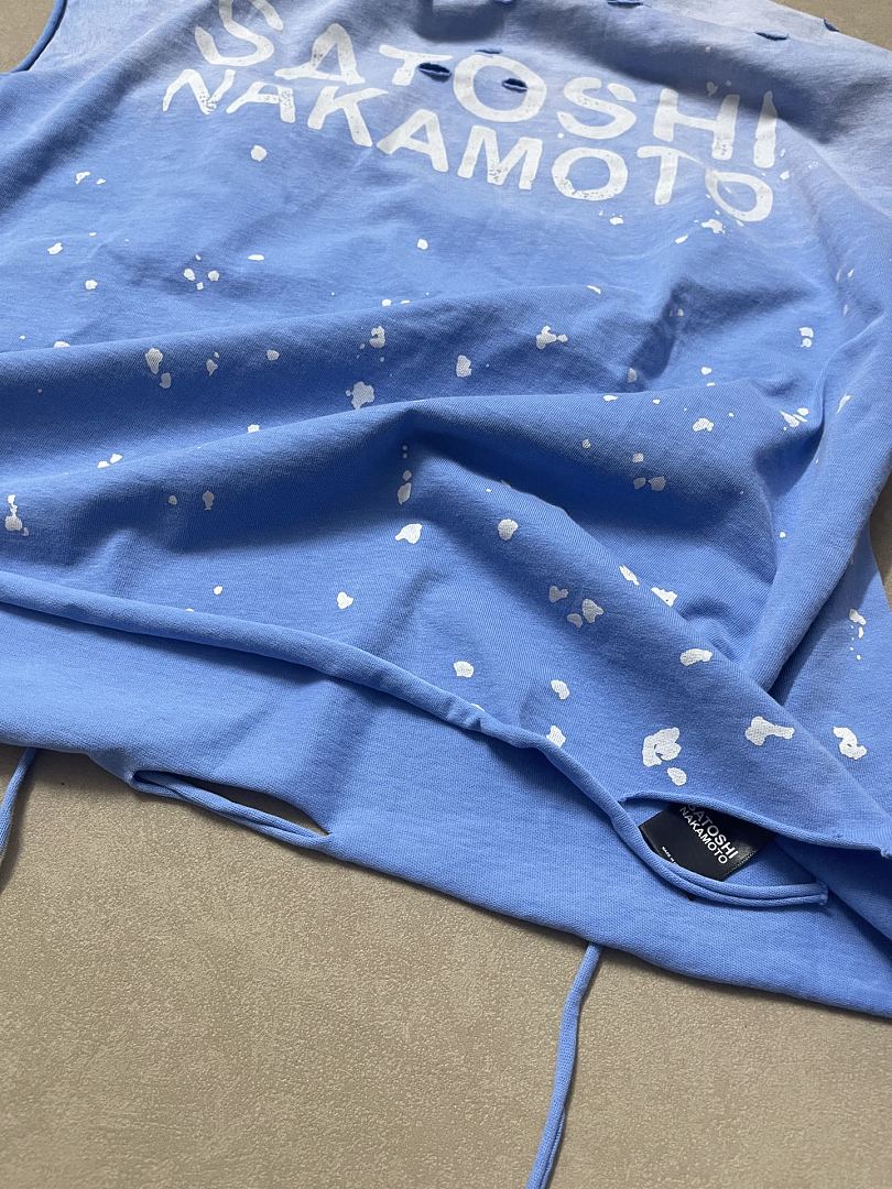 Unbranded 128 SATOSHI NAKAMOTO Luke Destroyed Ink Sleeve T : Washed Black Blue Red S M L - Image 20