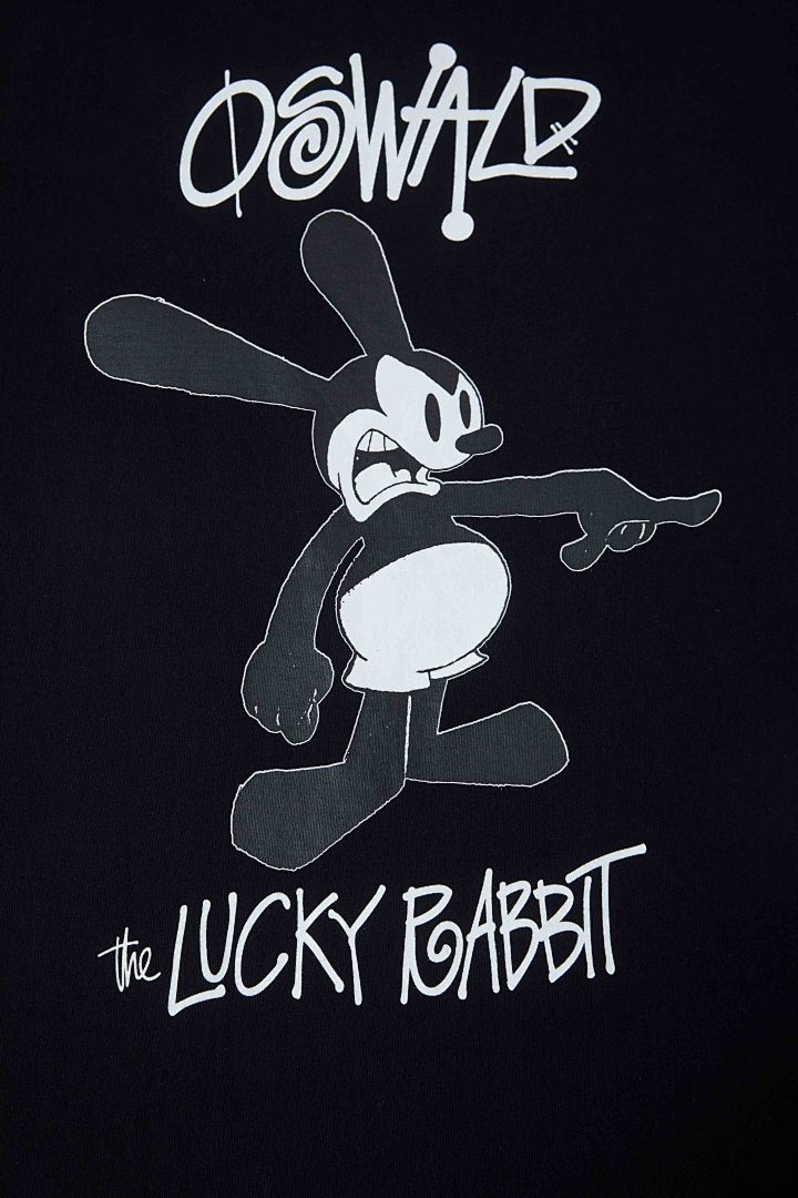 Stussy 118 Stu × DISNEY OSWALD THE LUCKY RABBIT TEE Collab Print Short Sleeve T Black White S M L - Image 11