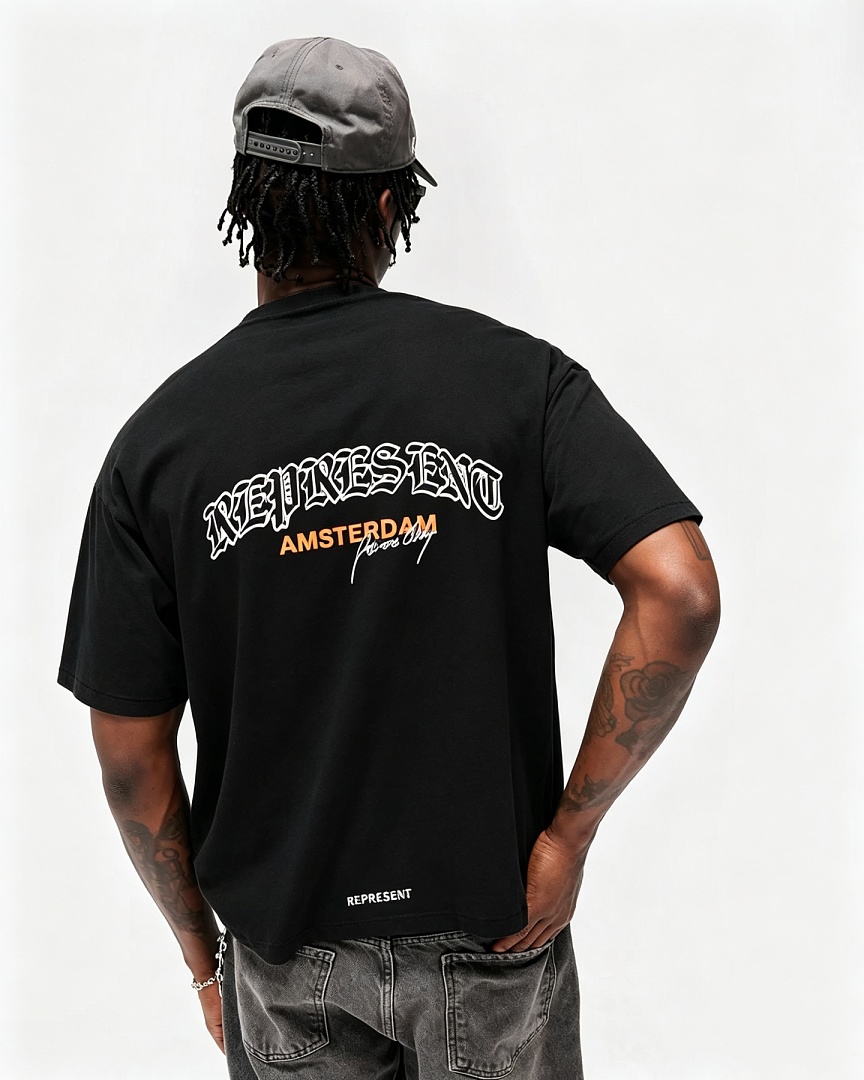 Represent 128 REPRESENT Print Short Sleeve T : S M-L XL (Black) - Image 17