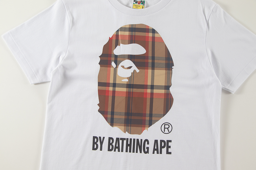 Bape 148 TOP Print Collar Short Sleeve T Black White S-XL - Image 15