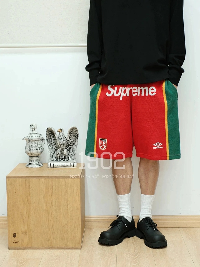 Supreme 288 UMBRO Collab SS25 KNIT SHORTS30 Patchwork Short Quad Black Red Purple Light Blue S-XL - Image 40