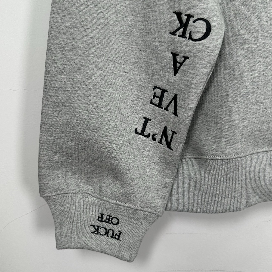 Supreme 378 FW25 IDGAF ZIP UP HOODED Embroidered (Black Grey) - Image 20