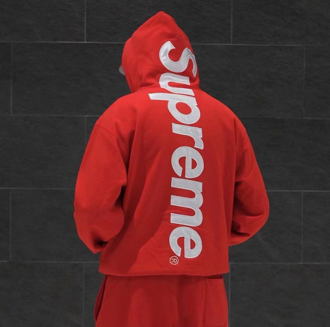 Supreme 258 Sup 22FW Satin Appliqué Hooded Sweatshirt Green Black Floral Grey Blue Brown Light Orange Khaki Purple S M L - Image 13