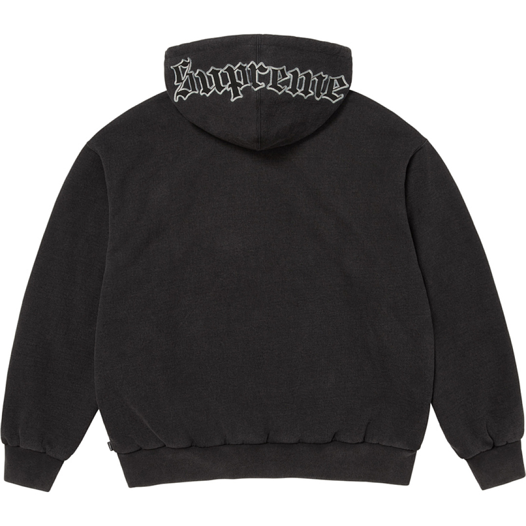 Supreme 468 CHICAGO WHITE SOX™ ZIP UP HOODED SWEATSHIRT Black Floral Grey S M L - Image 4