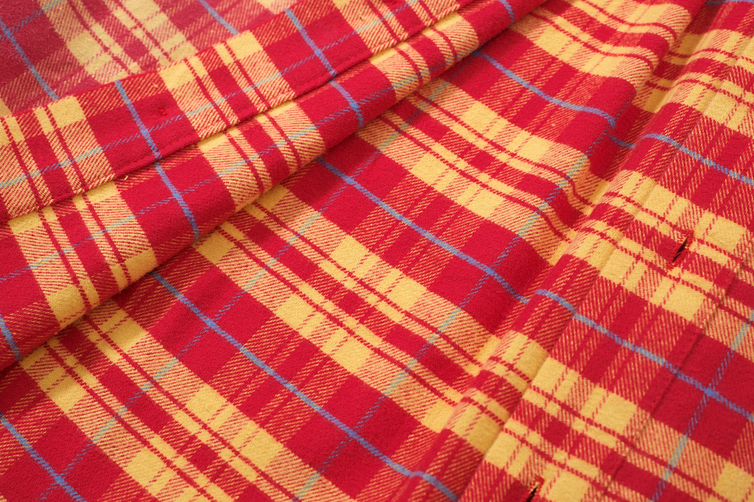Unbranded 268 FAR FARFROMWHAT WASHED FLANNEL SHIRTS Water Ink Red Yellow S-L 3270# - Image 15