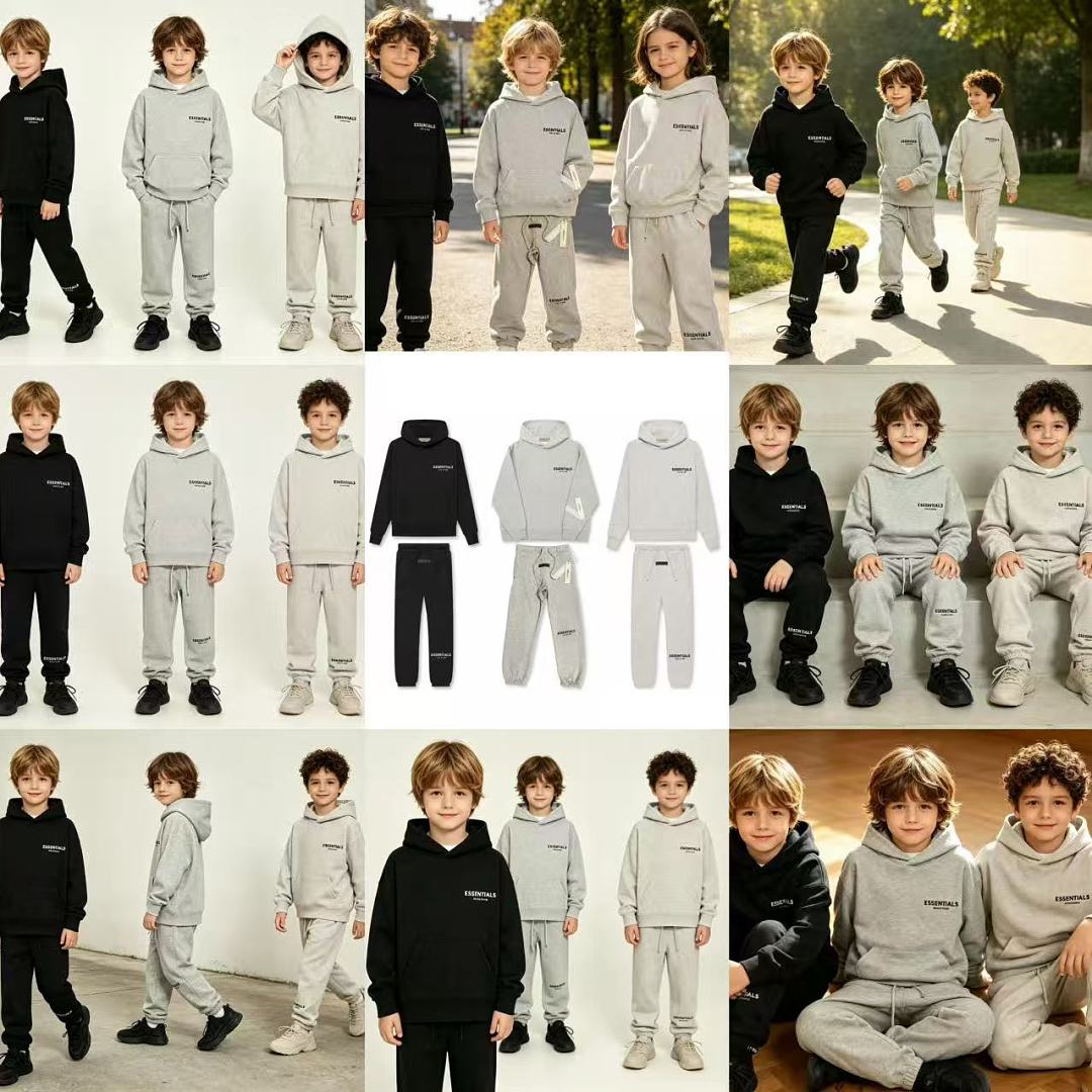 Essentials 188 Kids Ess 22 Velvet : Black Dark Oatmeal Light 4/5 6/7 8 10 12 14/16 - Image 41