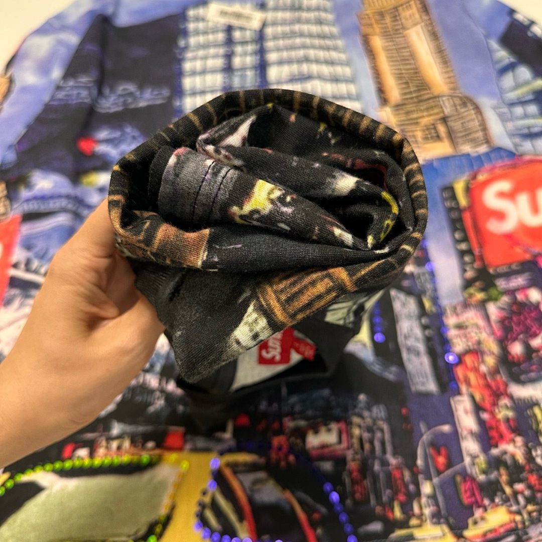 Supreme 298 SS25 SKYLINE SEQUIN L/S TOP Sky Stitching Long Sleeve Black Blue S-XL - Image 15