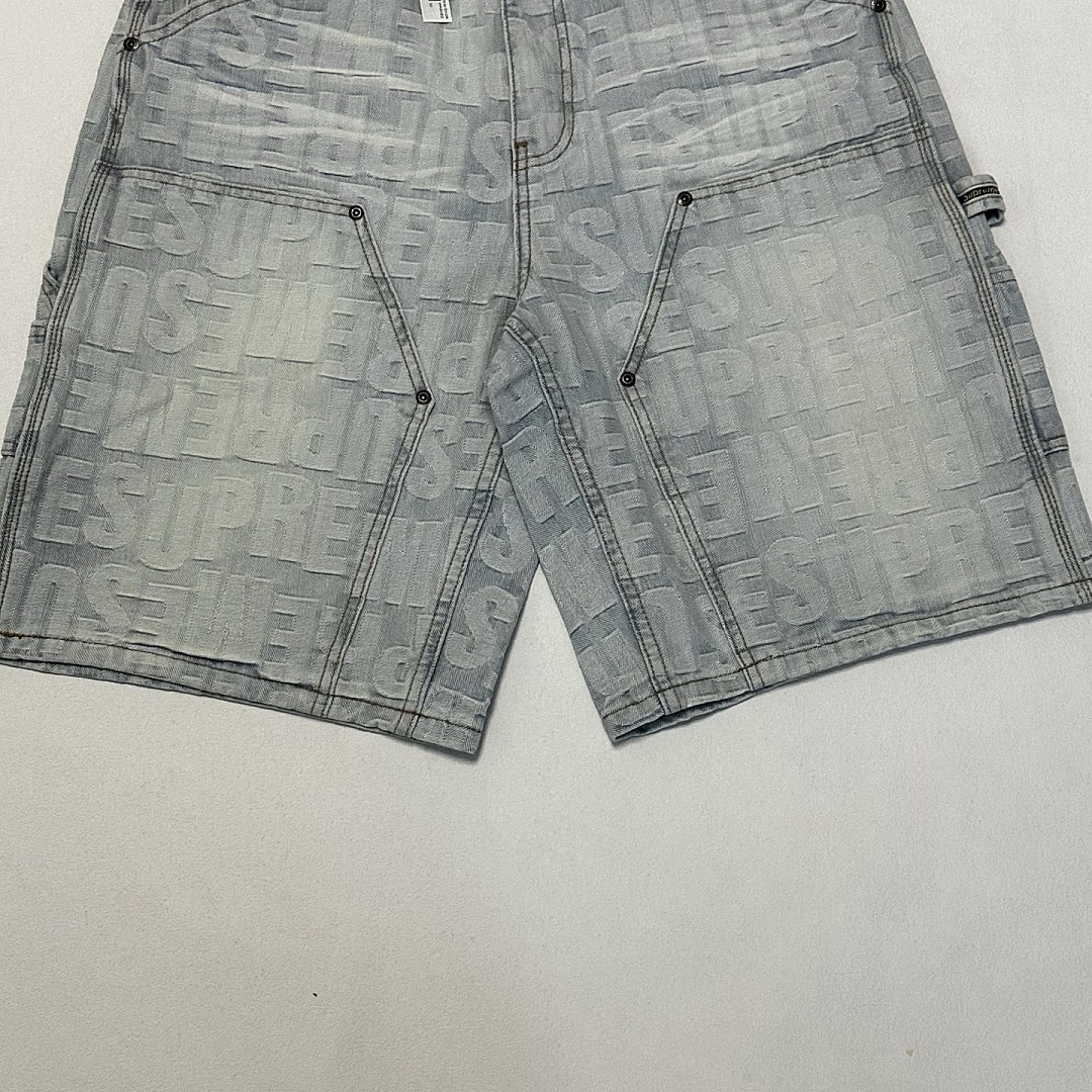 Supreme 318 SS26 REPEAT JACQUARD DOUBLE KNEE DENIM SHORT Floral Stud - Image 7