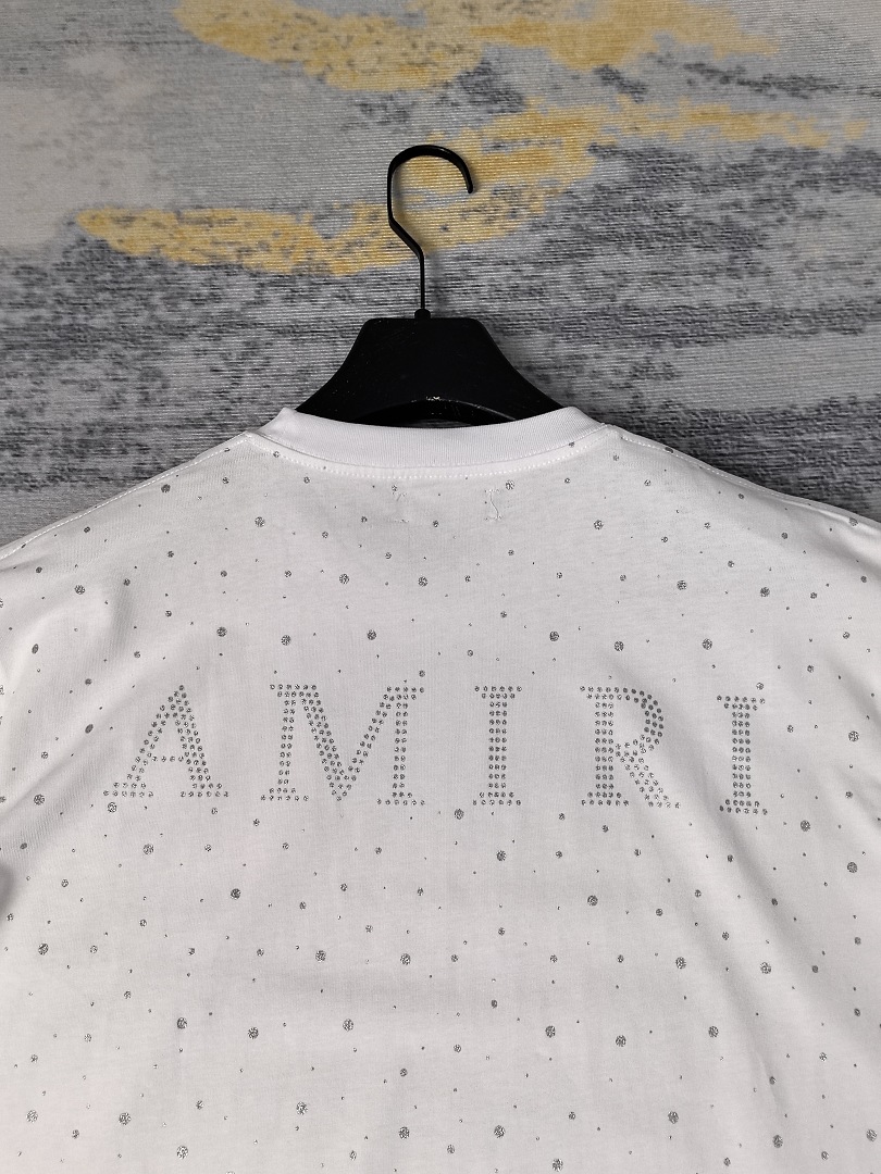 AMIRI 128 26Ss New Logo Diamond Starry Short Sleeve T Black White S M L XL 9928# - Image 35