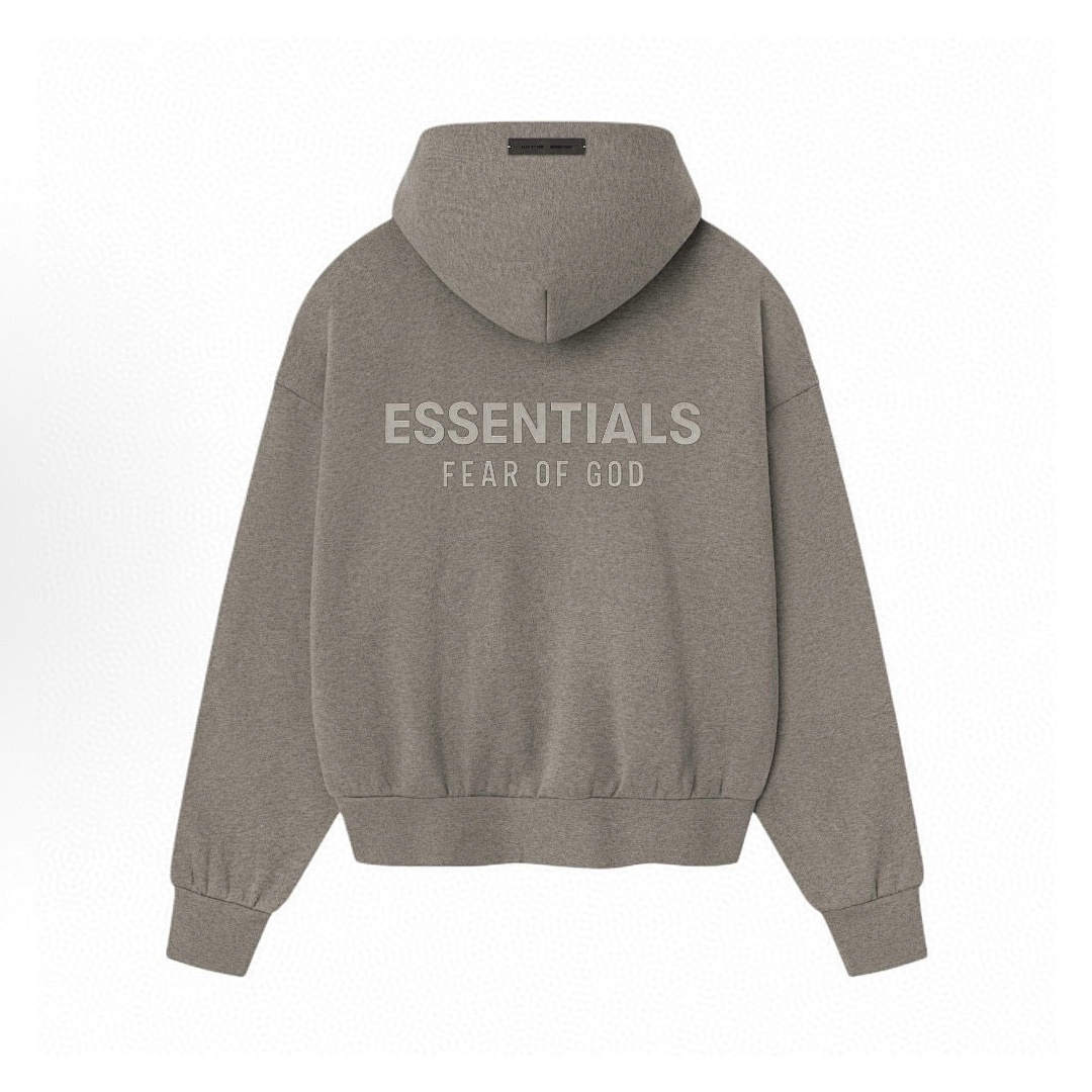 Essentials 238 Ess SS25 Classic Hoodie Label Print Silk Silver Gum Black Oatmeal Grey Brown XS-XL - Image 9