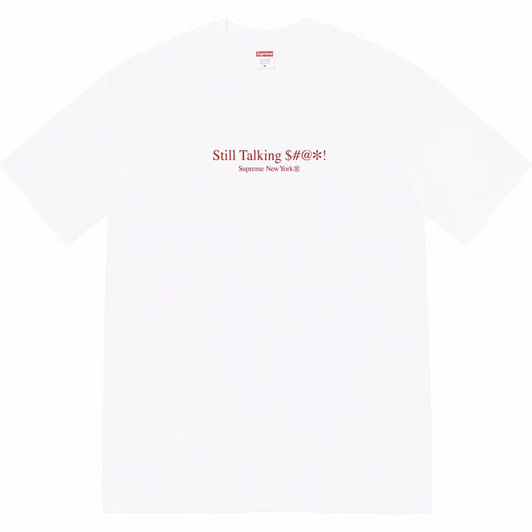 Supreme 118 22SS Still Talking Tee Logo Short Sleeve Black White S M L - Image 4