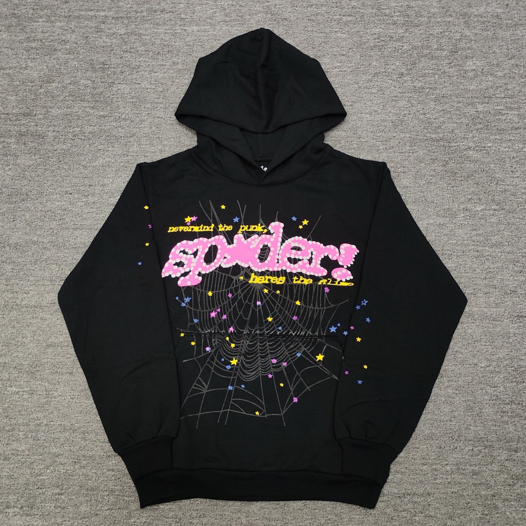 Sp5der FW23 HOODIE Mens Womens Top Black Pink V2 : S-XXL - Image 6
