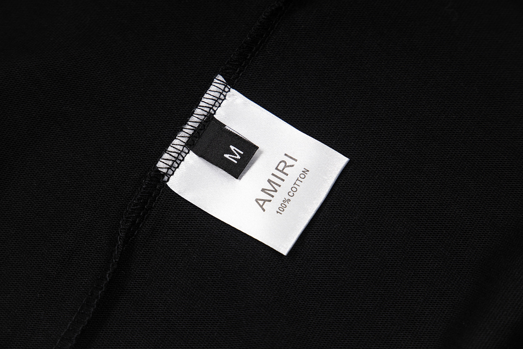 AMIRI 118 26Ss New Embroidered Short Sleeve T Black White S M L XL 9923# - Image 12