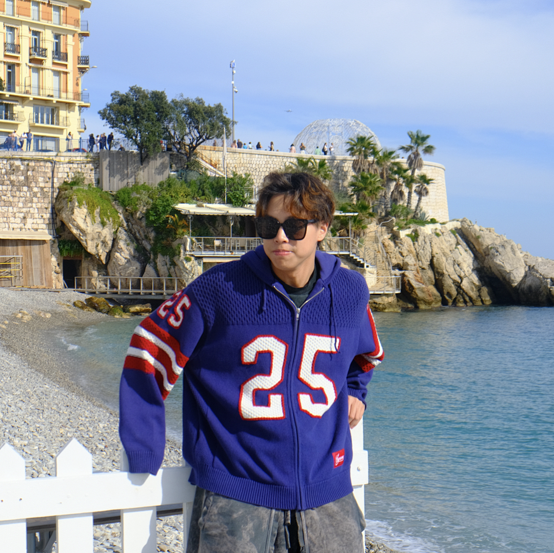 Supreme 538 SS25 FOOTBALL HOOD SWEATER Fleece Black White Blue S-XL - Image 78